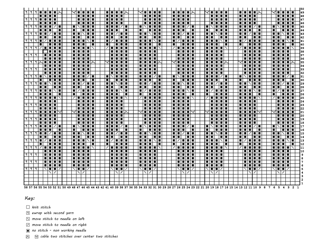 Estrela Lace Shawl machine knitting chart - free pattern by www.CityFarmhouseStudio.com